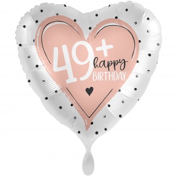 Folienballon einzeln 49+ Happy Birthday 43 cm