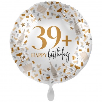 Folienballon einzeln rund 39+ Happy Birthday 71 cm
