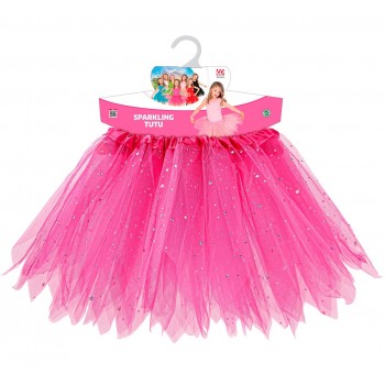 Tutu pink giltzernder Stoff 30 cm Kindergrösse