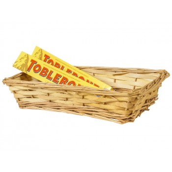 Korb rechteckig natur Vollweide und Holzspan 27x15 cm ohne Inhalt