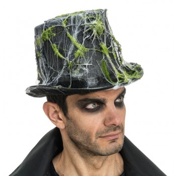 Zylinder mit Spinnennetz und Moos