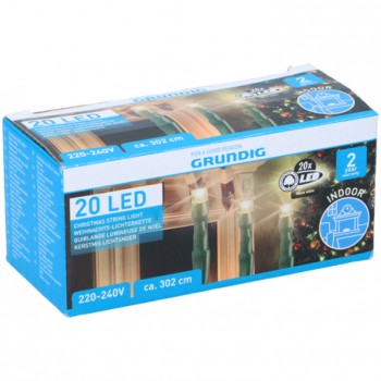 Lichterkette 20 LED Grundig 302 cm warmweiss für Innen inkl. Netzstecker