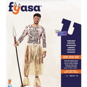Kostüm Hawaiianer Gr. M/L Hemd, Rock, Armbänder, Fuss- bänder