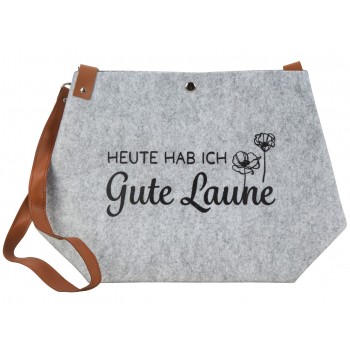 Filztasche Heute hab ich Gute Laune, 30x45 cm