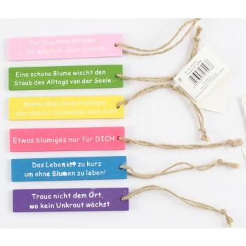 Holzanhänger mit Sprüchen