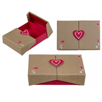 Ueberraschungxbox Karton mit Herzen 12x8 cm