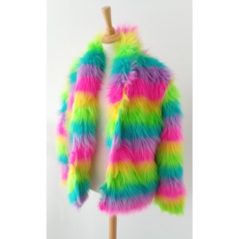 Plüschjacke lang, langes Flor