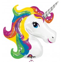 Silberfolienballon Einhorn