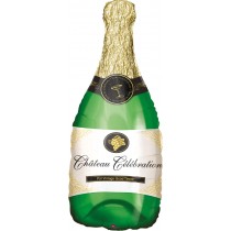 Silberfolienballon Champagnerflasche