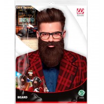 Brauner Schnauz-Bart mit Mundöffnung