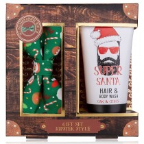 Hair und Body Wash 100ml Duft: Oak&Citrus Weihnachtsfliege Geschenkbox Super Santa