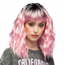 Perücke Ethel, rosarot lang