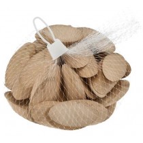 Naturholzscheiben im Netz 200g 6.5x0.8cm