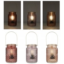 LED Lampe aus Glas 20cm 3 Farben,exkl. 2 AAA-Batterien