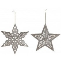 Stern Magico zum Hängen 2xsort. 28cm gold mit Glitter