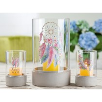 Zement Windlicht Traumfänger 3xsort. H12cm  DM8cm (alle 3 gleiche Grösse)