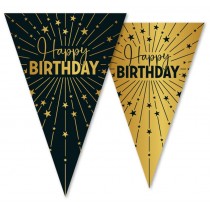 Wimpelkette Happy Birthday Golden Celebrations 10 m