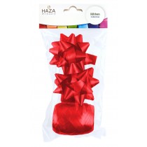 Polyband Geschenk Set, rot 2 Schleifen, 1 Rolle