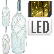 Deko Flasche mit 25 LED warm- weiss 12x47cm 2xsort. exkl. 1xAA Batterie