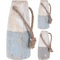 Holz Boje mit Tau 20cm 2 sort. blau, grau