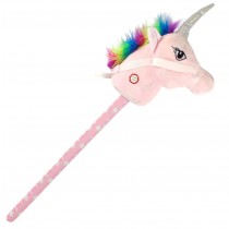 Steckenpferd Einhorn Plüsch rosa mit Sound, 68 cm inkl. Knopfbatterien