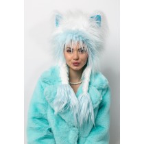 Plüsch Mütze struppiger Polar- fuchs