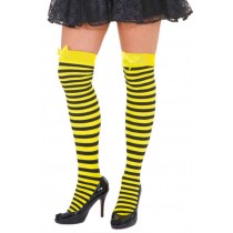 Overknees gelb-schwarz gestreift one Size