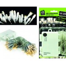 Lichterkette 80 LED warmweiss für Aussen & Innen mit Timer exkl. Batterien