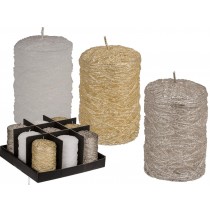 Stumpenkerze mit Glitter