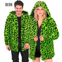 Plüsch Jacke Leopard mit Kapuze