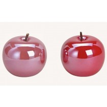 Apfel aus Keramik 2xsort. Pink, Rot 9x9x9cm