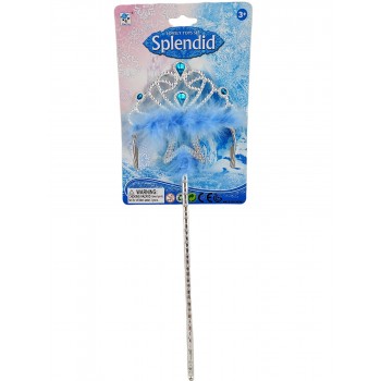 Set de jeu Fée Baguette magique & couronne bleu clair/argent