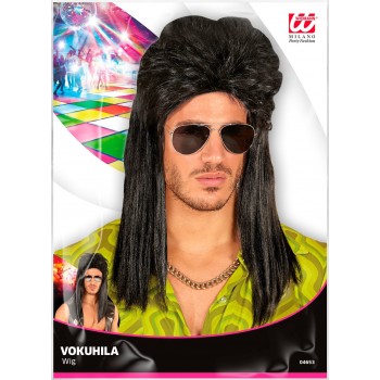 Perruque Vokuhila noir