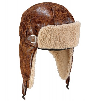 Chapeau d'aviateur nourris brun