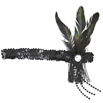 Bandeau des années 20 à paillettes noires
