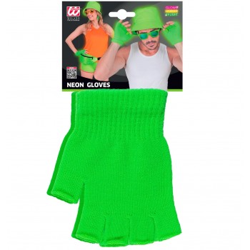 Gants sans doigts vert neon