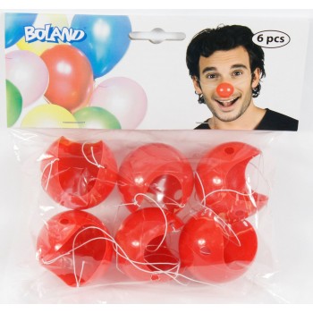 Nez de clown rouge 6 pcs.