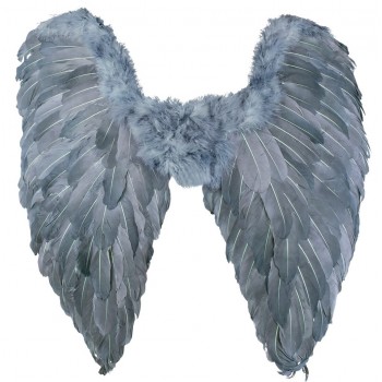 Ailes avec plumes gris 65x65 cm