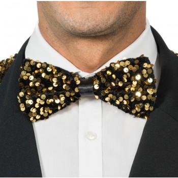 Noeud papillon or avec strass