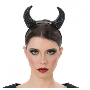 Serre tête cornes de diablesse noir