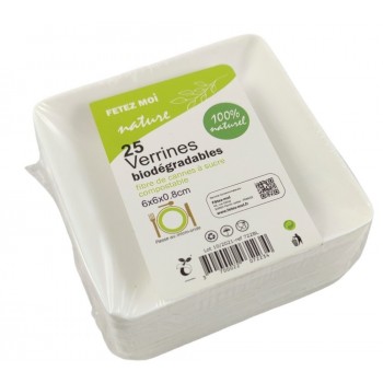 Plateau rectangle blanc, 37x29x37.5 cm en canne à sucre