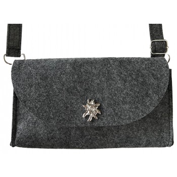 Sac à main en feutre 20x12x3 cm avec bouton-pression Edelweiss