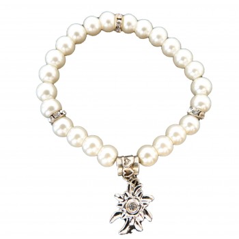 Bracelet traditionnel en perles avec crochet edelweiss