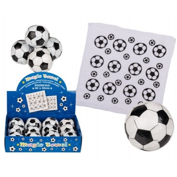 Serviette magique en coton, Football 30x30 cm