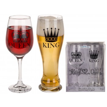 Set de verre King & Queen 600ml & 430ml