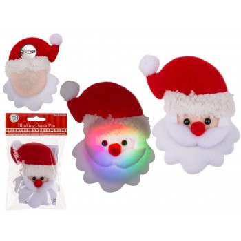 Tissu Santa Pin avec LED 11.5x8cm