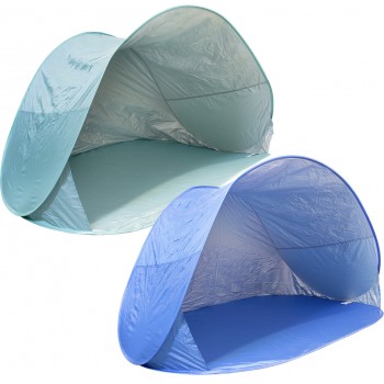 Tente de plage 145x100x80cm 2 couleurs, bleu, turqoise