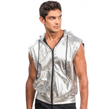Veste sans manche a capuche