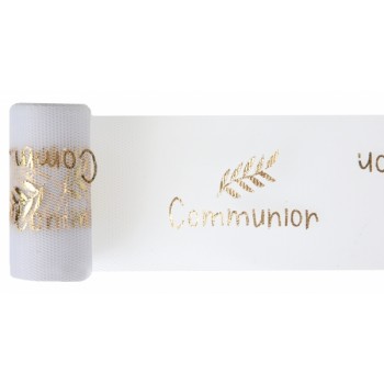 Ruban tulle Communion or 8 x 100 cm