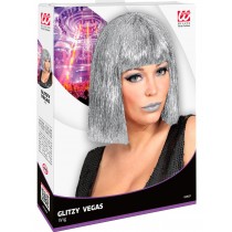 Perruque Glitzy vegas argent en boîtte